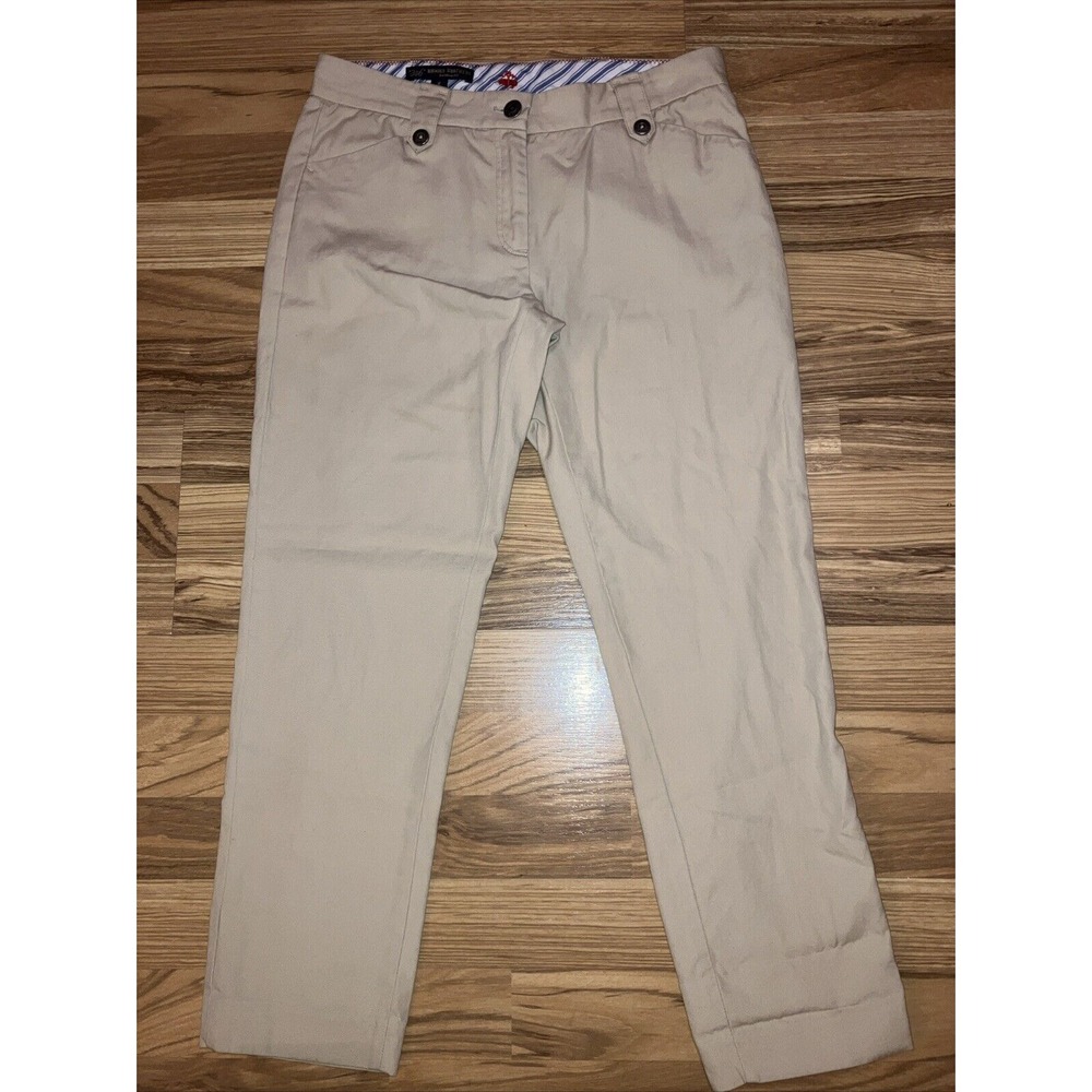Brooks Brothers 346 Womens Beige Khaki Capri Pants Size 2